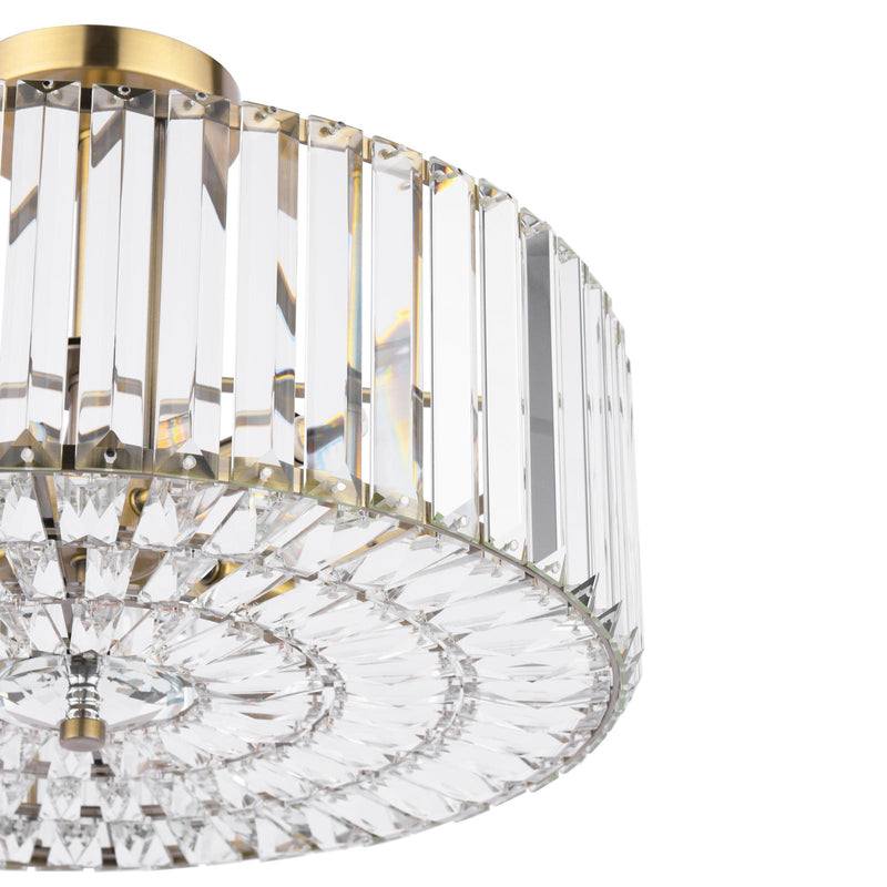 Laura Ashley Fernhurst 4 Light Semi-Flush Crystal and Antique Brass • LA3756473-Q