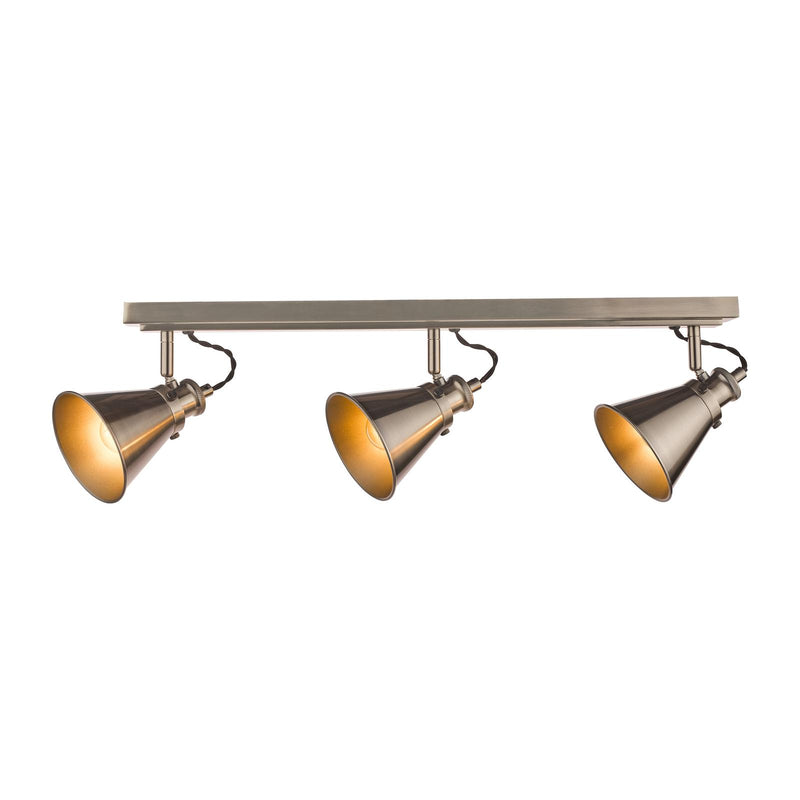 Laura Ashley Rufus 3 Light Bar Spotlight Industrial Nickel • LA3756474-Q
