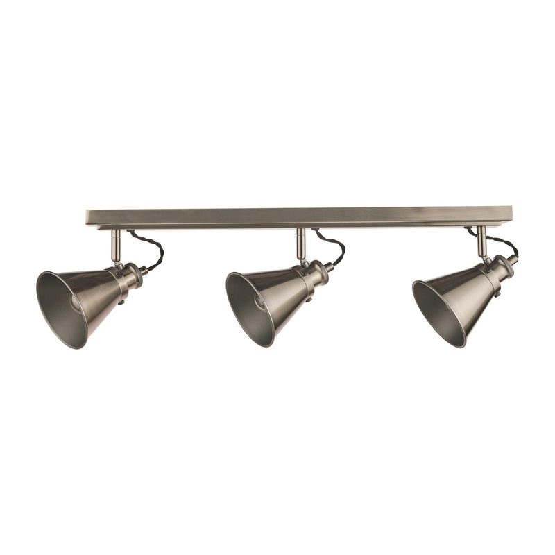 Laura Ashley Rufus 3 Light Bar Spotlight Industrial Nickel • LA3756474-Q