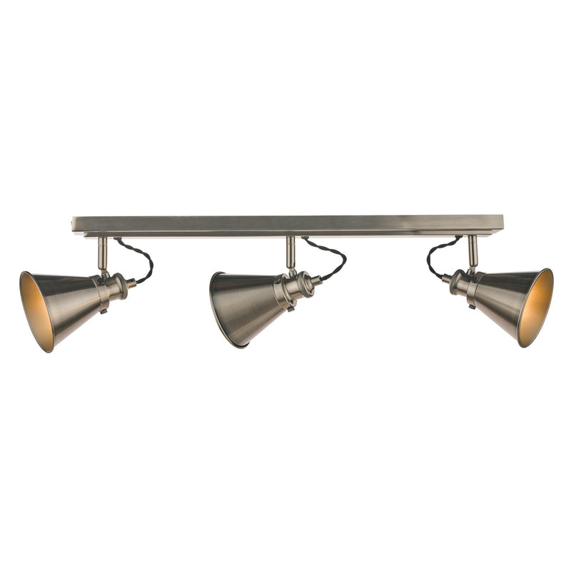 Laura Ashley Rufus 3 Light Bar Spotlight Industrial Nickel • LA3756474-Q