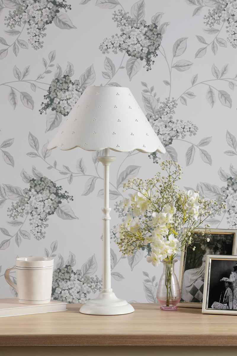 Laura Ashley Cordwell Table Lamp Matt White With Shade • LA3756488-Q