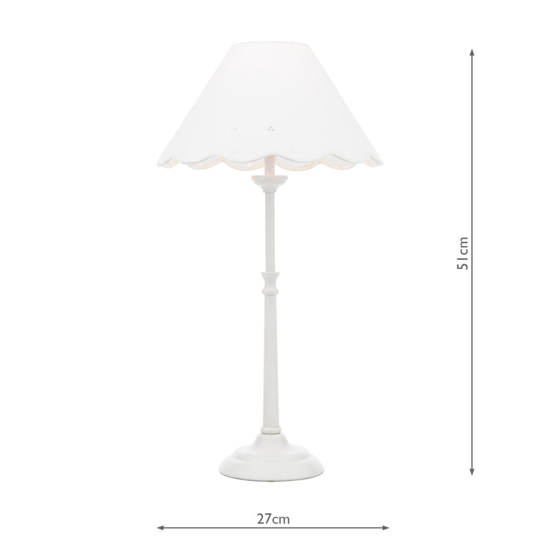 Laura Ashley Cordwell Table Lamp Matt White With Shade • LA3756488-Q