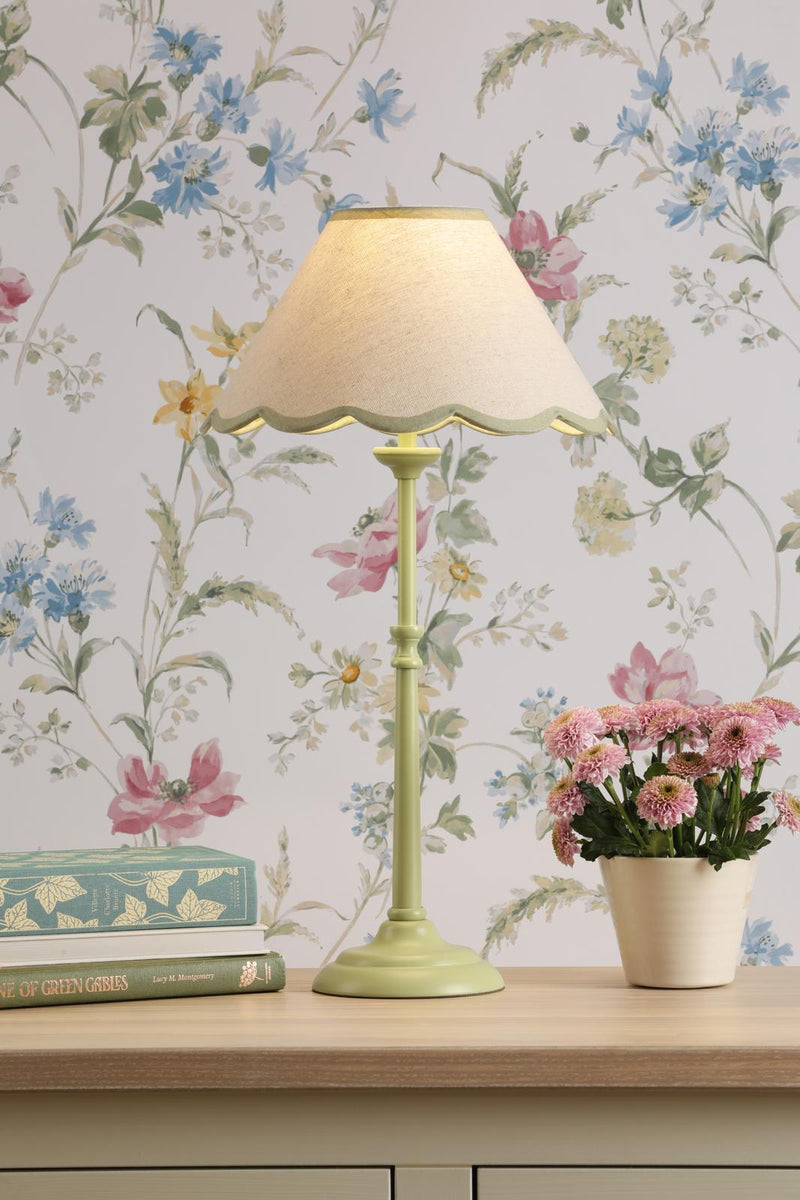 Laura Ashley Cordwell Table Lamp Matt Green With Shade • LA3756489-Q