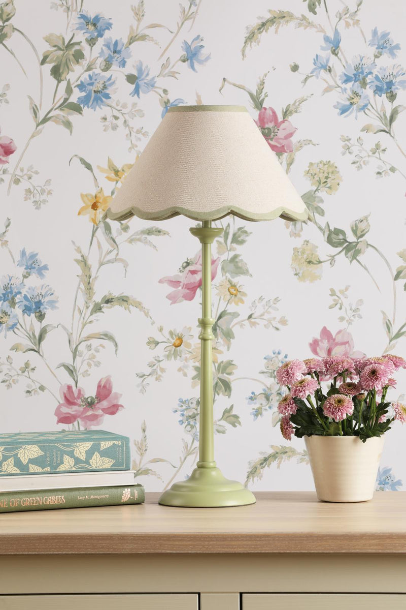 Laura Ashley Cordwell Table Lamp Matt Green With Shade • LA3756489-Q