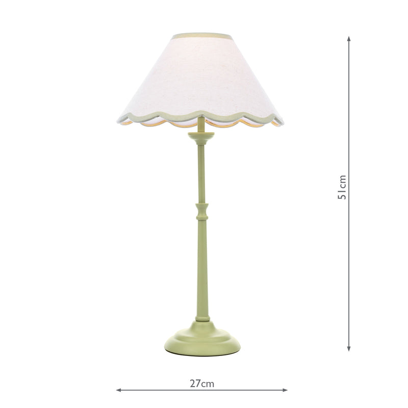 Laura Ashley Cordwell Table Lamp Matt Green With Shade • LA3756489-Q