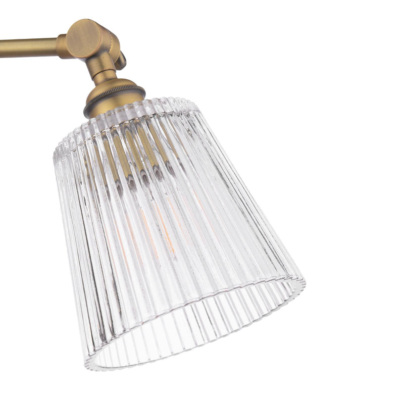 Laura Ashley Callaghan 3 Light Semi-Flush Matt Antique Brass and Ribbed Glass • LA3756491-Q