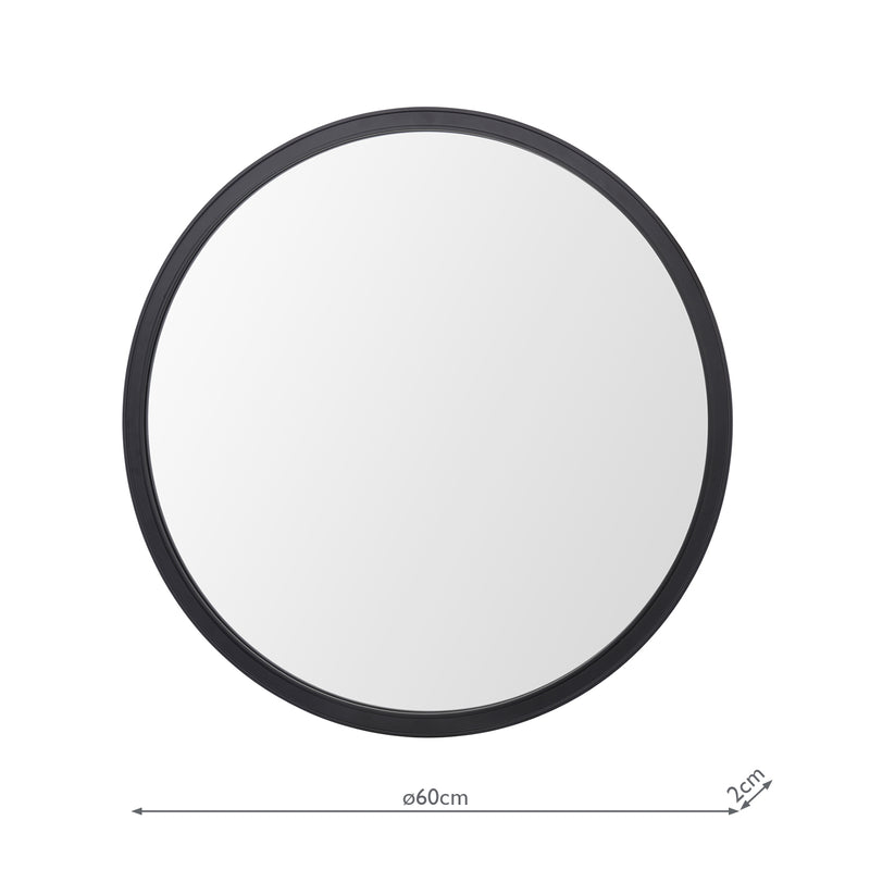 Laura Ashley Harrington Mirror Matt Black and Mirror 60cm • LA3756497-Q
