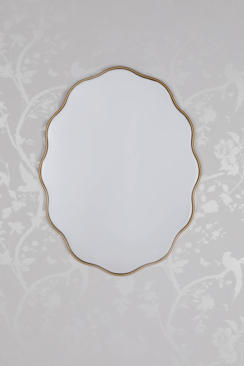 Laura Ashley Medora Oval Mirror Matt Gold 71 X 55cm • LA3756499-Q