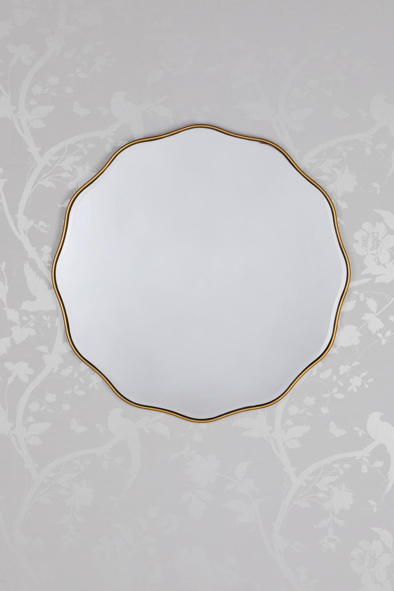 Laura Ashley Medora Round Mirror Matt Gold 60cm • LA3756500-Q