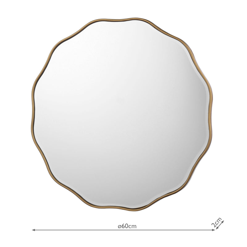 Laura Ashley Medora Round Mirror Matt Gold 60cm • LA3756500-Q