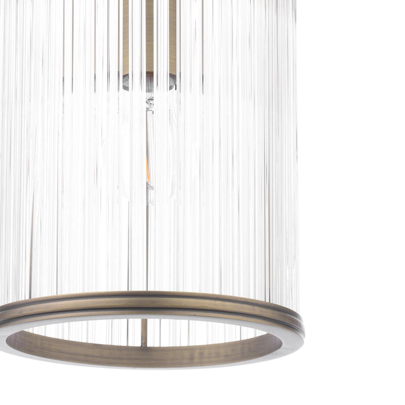 Laura Ashley Sutton Pendant Matt Antique Brass and Ribbed Glass • LA3756501-Q