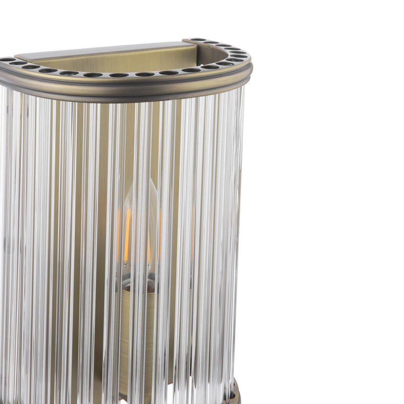 Laura Ashley Sutton Wall Light Matt Antique Brass and Ribbed Glass • LA3756504-Q