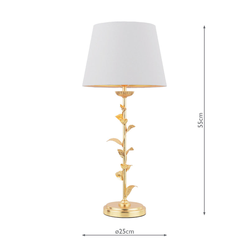 Laura Ashley Halton Table Lamp Distressed Gold Leaf With Shade • LA3756507-Q