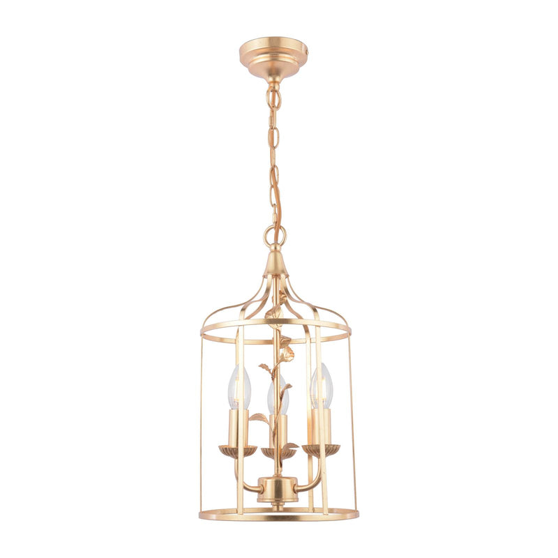 Laura Ashley Halton 3 Light Pendant Distressed Gold Leaf • LA3756509-Q