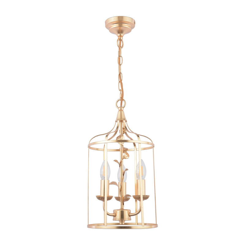 Laura Ashley Halton 3 Light Pendant Distressed Gold Leaf • LA3756509-Q