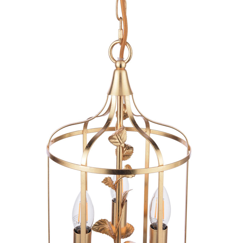 Laura Ashley Halton 3 Light Pendant Distressed Gold Leaf • LA3756509-Q