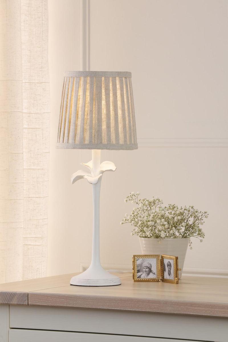 Laura Ashley Eleni Table Lamp Matt White With Shade • LA3756510-Q