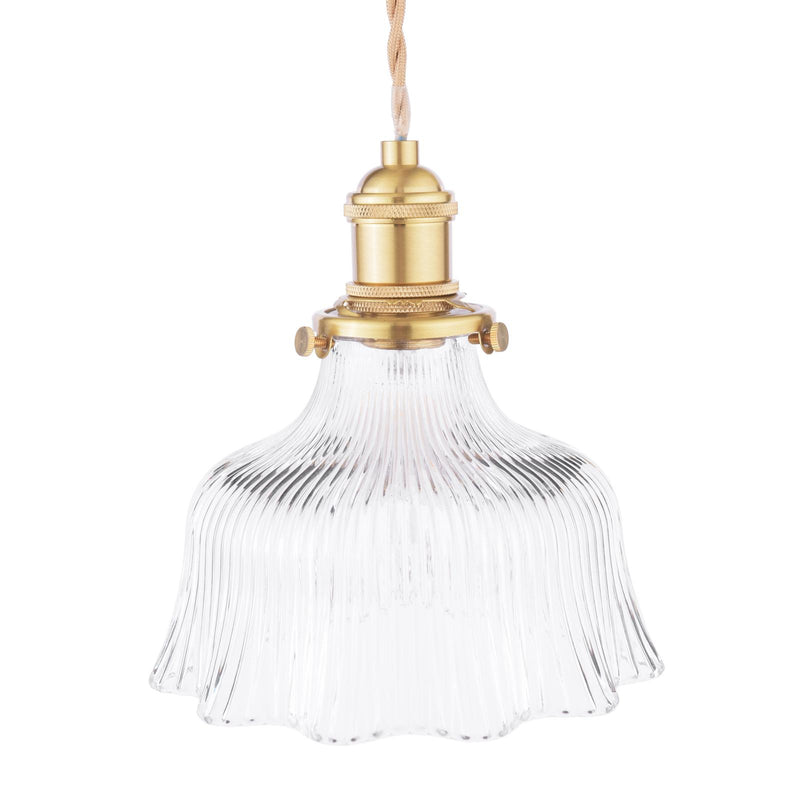 Laura Ashley Theodore Pendant Antique Brass and Ribbed Glass • LA3756511-Q