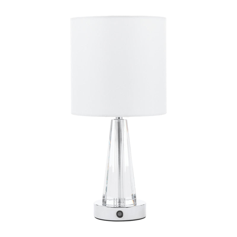 Laura Ashley Blake Rechargeable Table Lamp Polished Chrome and Crystal With Shade LED • LA3756513-Q
