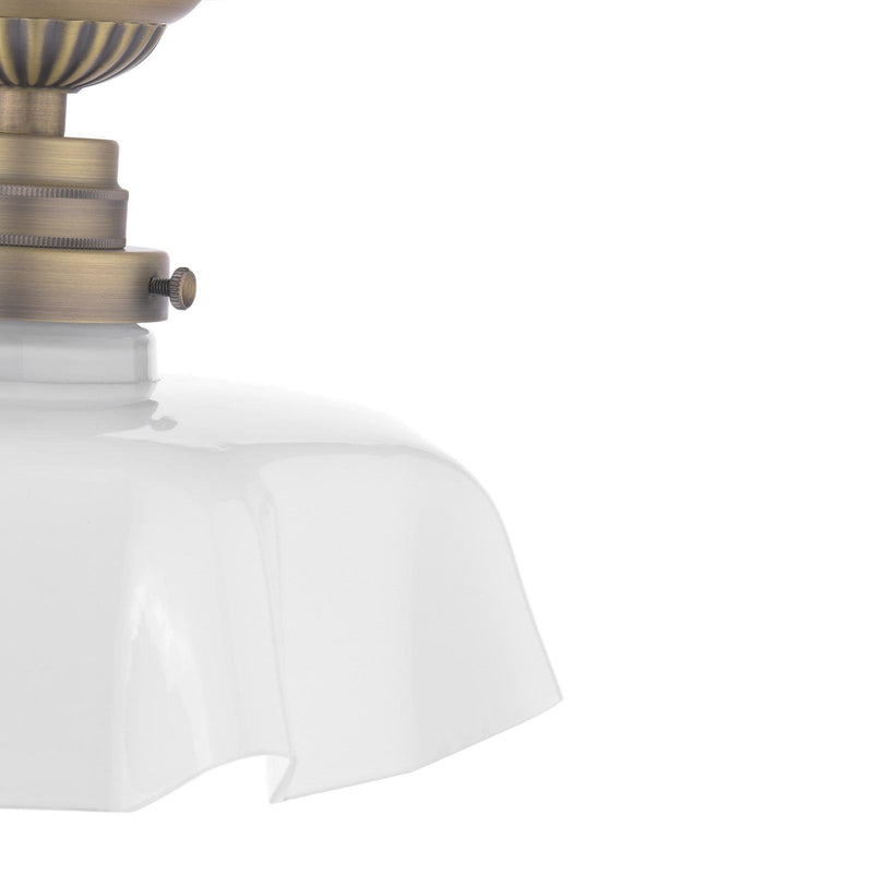 Laura Ashley Banham Semi-Flush Matt Antique Brass and White Glass • LA3756515-Q