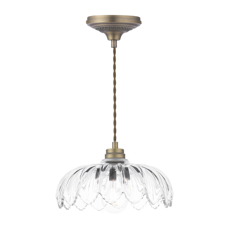 Laura Ashley Bexwell Pendant Matt Antique Brass and Glass • LA3756518-Q