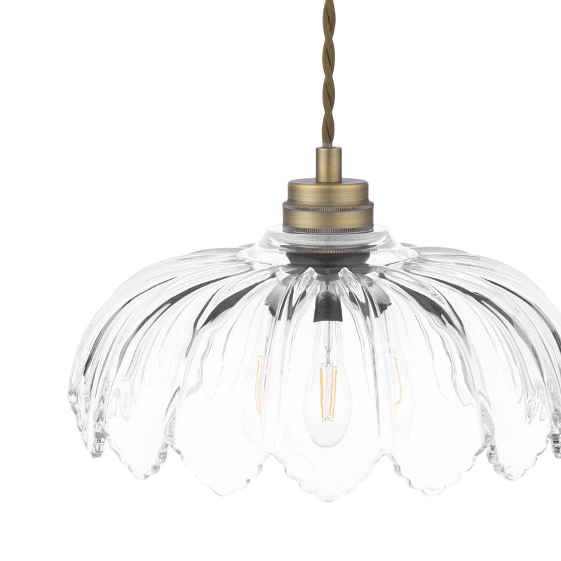 Laura Ashley Bexwell Pendant Matt Antique Brass and Glass • LA3756518-Q