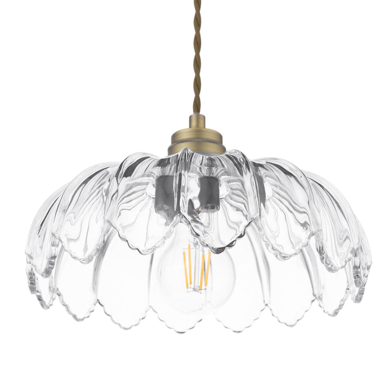 Laura Ashley Bexwell Pendant Matt Antique Brass and Glass • LA3756518-Q