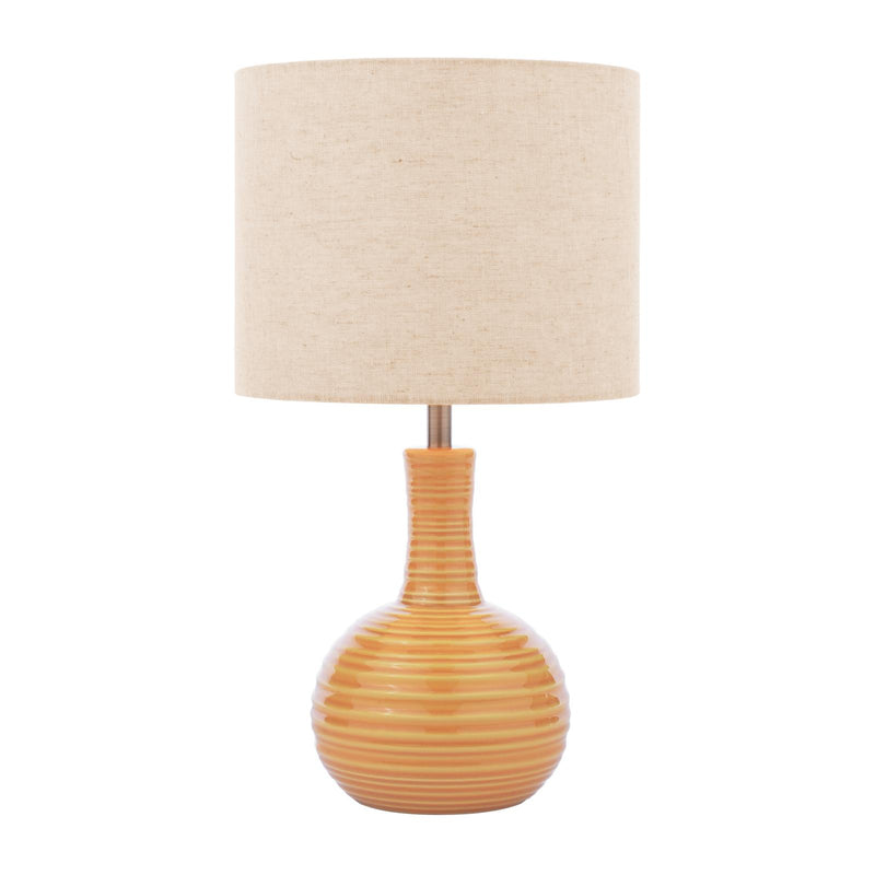 Laura Ashley Padley Table Lamp Yellow Ceramic and Antique Brass With Shade • LA3756519-Q