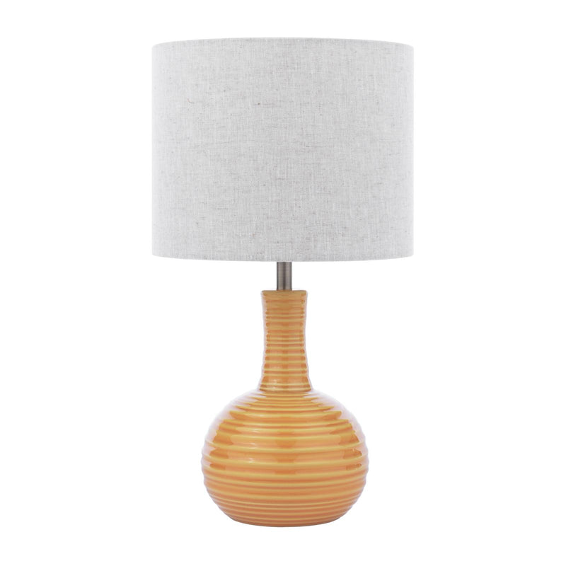 Laura Ashley Padley Table Lamp Yellow Ceramic and Antique Brass With Shade • LA3756519-Q
