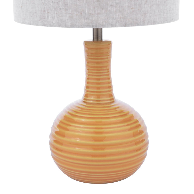 Laura Ashley Padley Table Lamp Yellow Ceramic and Antique Brass With Shade • LA3756519-Q