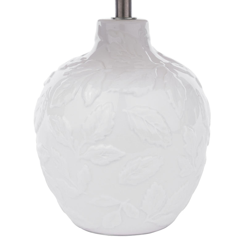 Laura Ashley Redhall Table Lamp White Ceramic and Polished Chrome With Shade • LA3756521-Q