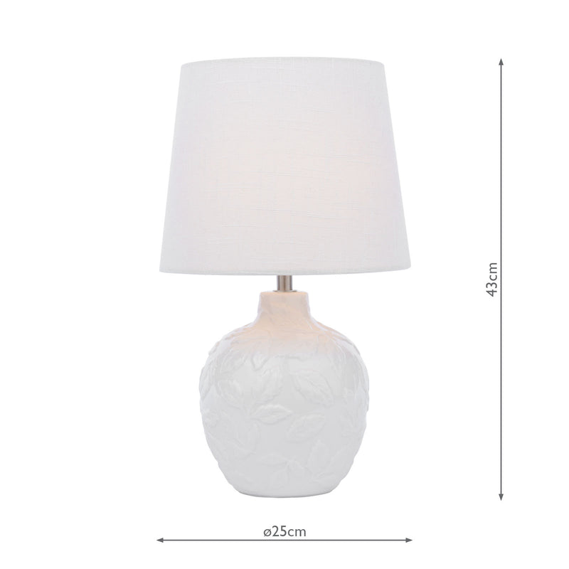 Laura Ashley Redhall Table Lamp White Ceramic and Polished Chrome With Shade • LA3756521-Q