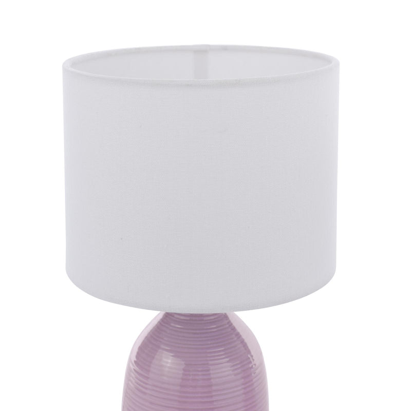 Laura Ashley Penny Table Lamp Purple Ceramic and Polished Chrome With Shade (Twin Pack) • LA3756522-Q