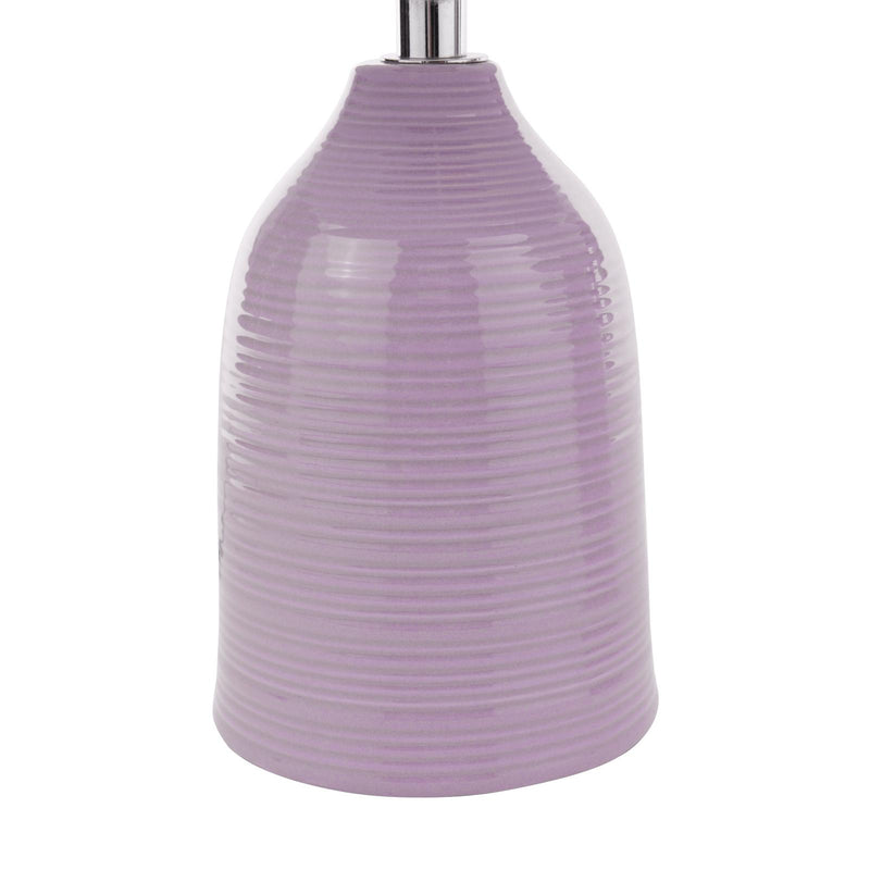 Laura Ashley Penny Table Lamp Purple Ceramic and Polished Chrome With Shade (Twin Pack) • LA3756522-Q