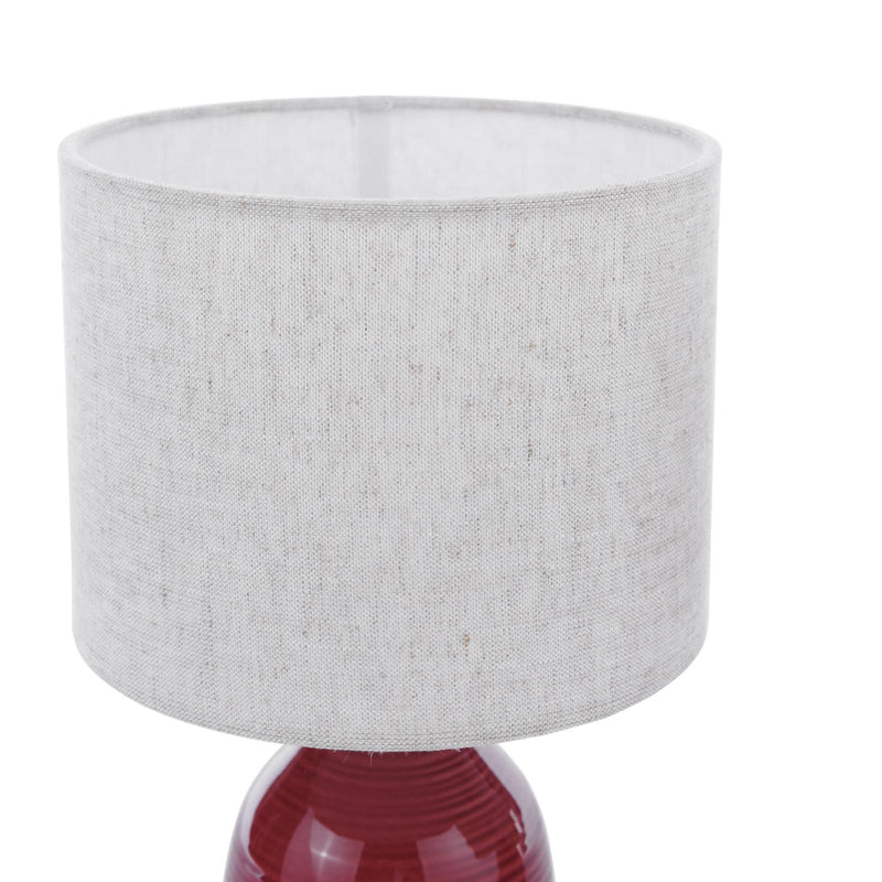 Laura Ashley Penny Table Lamp Red Ceramic and Polished Chrome With Shade (Twin Pack) • LA3756523-Q