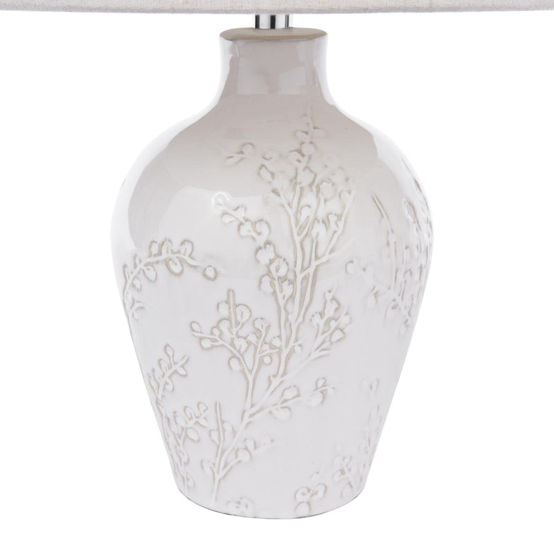 Laura Ashley Pussywillow Table Lamp Cream Ceramic With Shade (Twin Pack) • LA3756565-Q