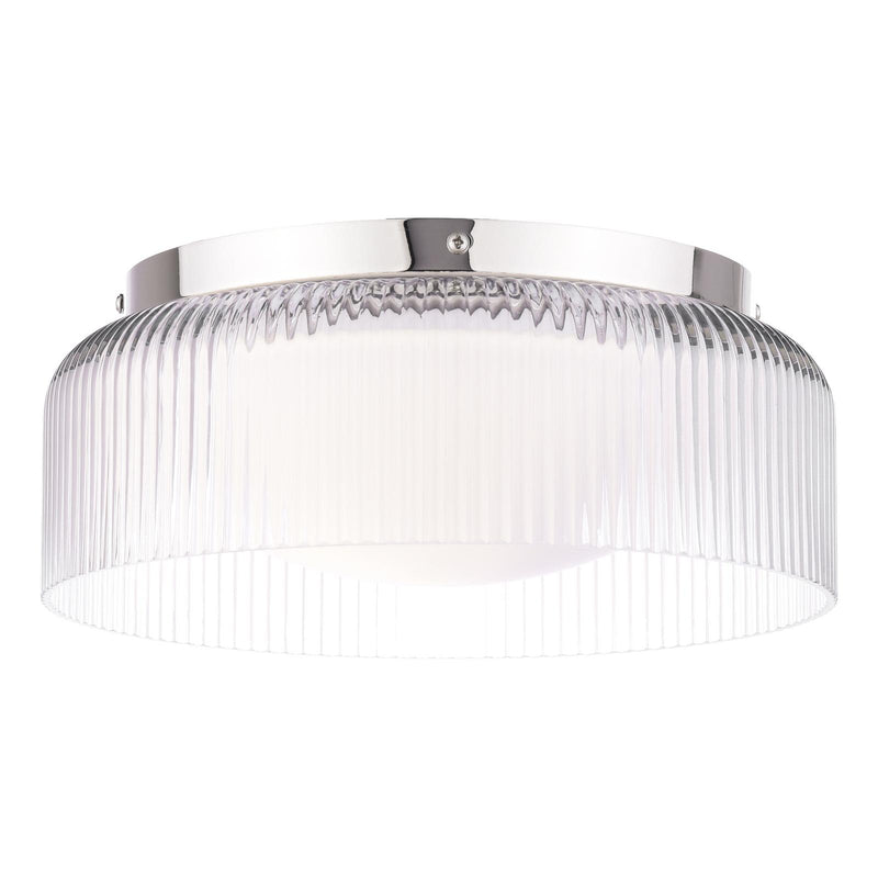 Laura Ashley Charissa Bathroom Ceiling Light Polished Chrome and Ribbed Glass IP44 • LA3756570-Q