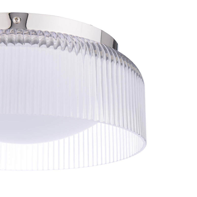 Laura Ashley Charissa Bathroom Ceiling Light Polished Chrome and Ribbed Glass IP44 • LA3756570-Q