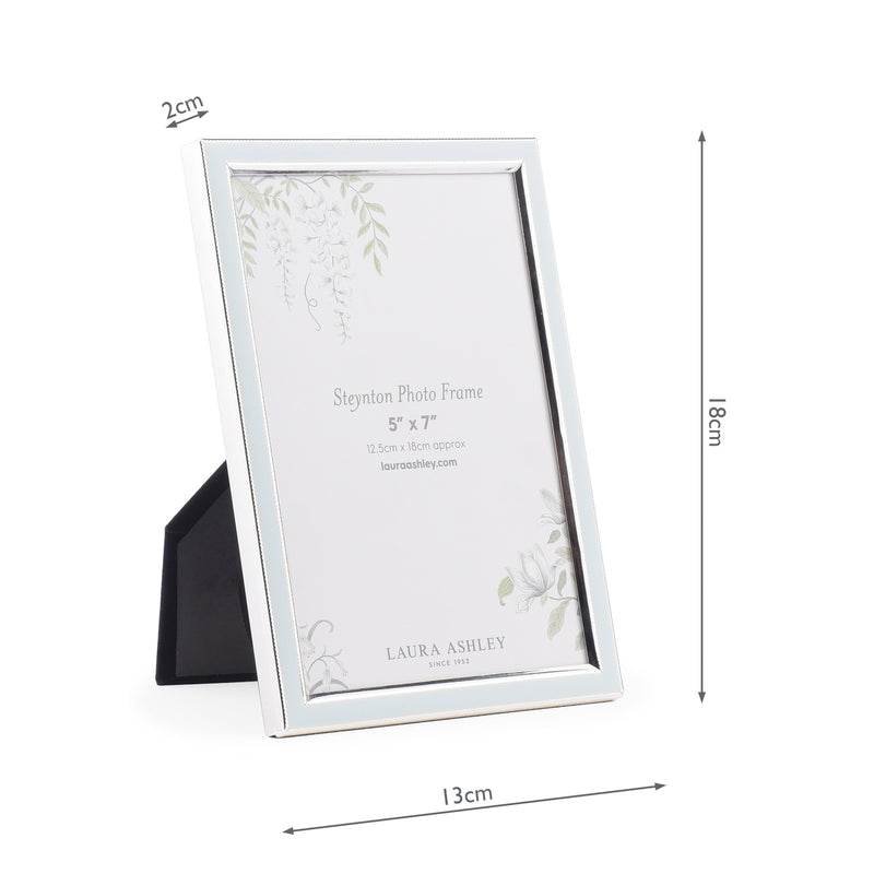 Laura Ashley Steynton Photo Frame Satin Blue 5" x 7" • LA3756581-Q