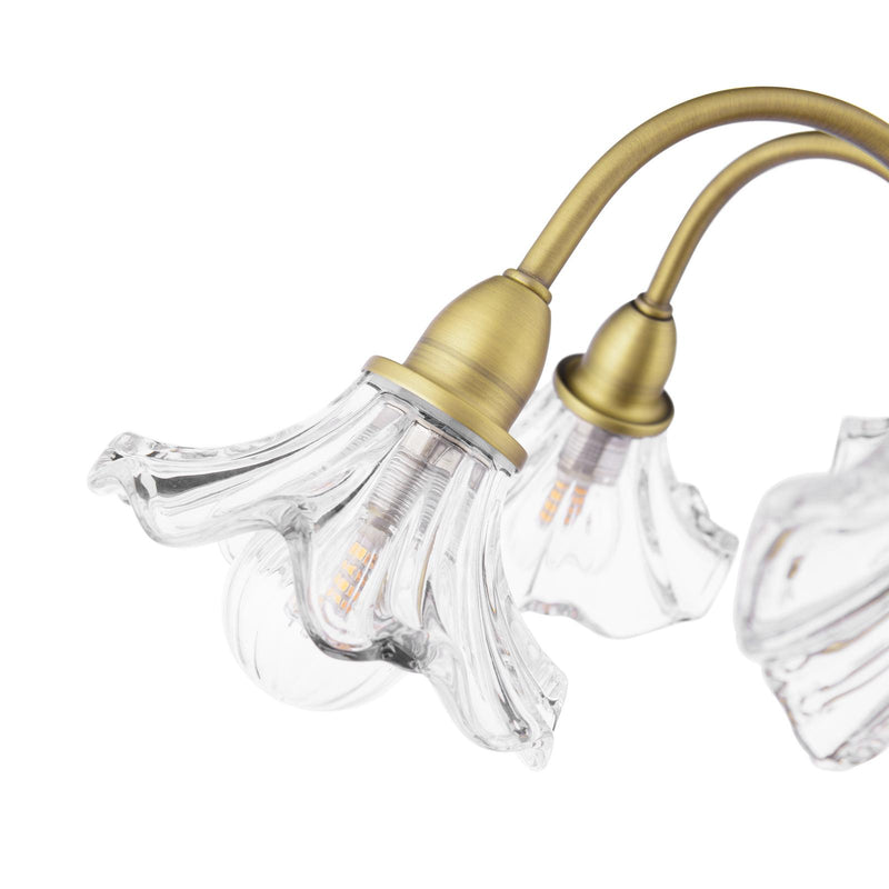 Laura Ashley Kerswell 6 Light Semi-Flush Matt Antique Brass and Glass • LA3756582-Q