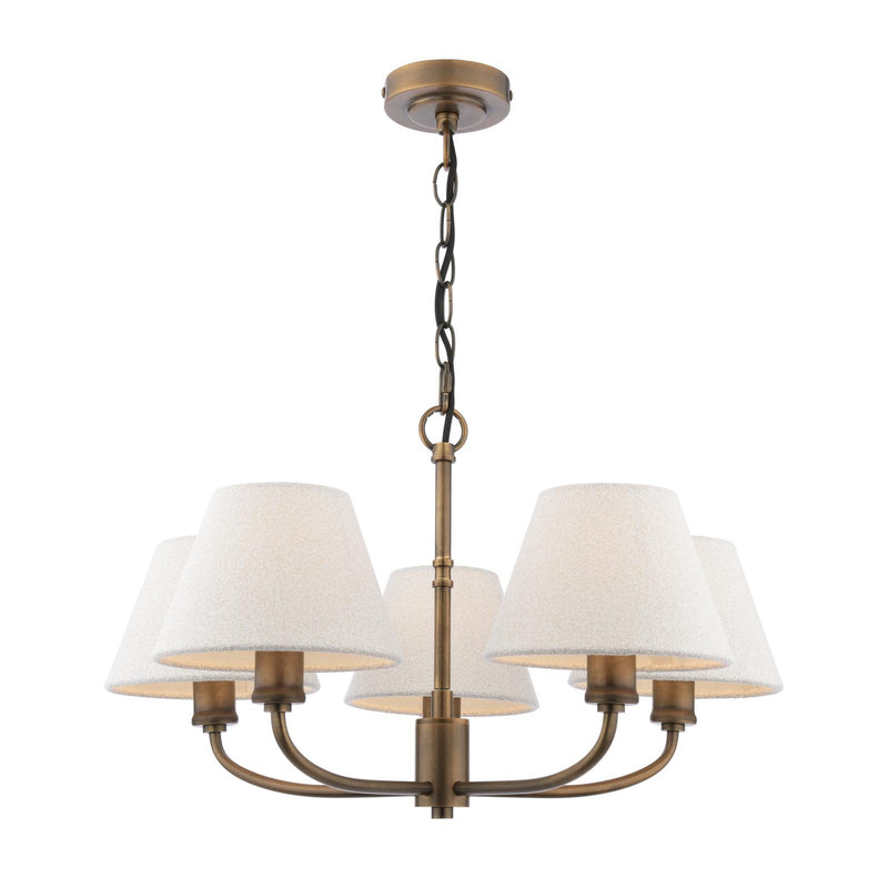 Laura Ashley Denston 5 Light Pendant Antique Bronze With Shade • LA3756585-Q