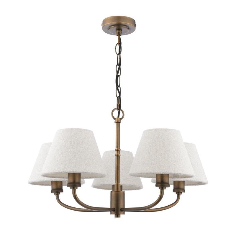 Laura Ashley Denston 5 Light Pendant Antique Bronze With Shade • LA3756585-Q