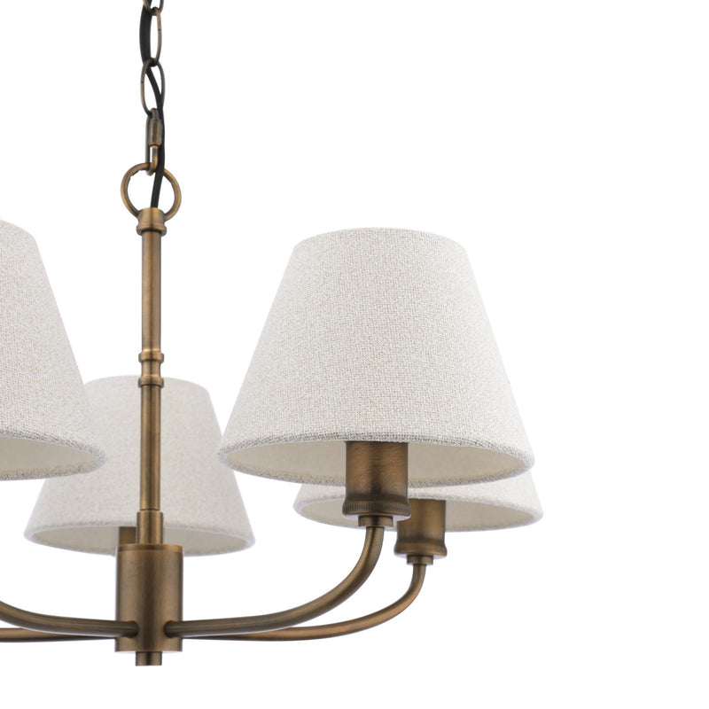 Laura Ashley Denston 5 Light Pendant Antique Bronze With Shade • LA3756585-Q