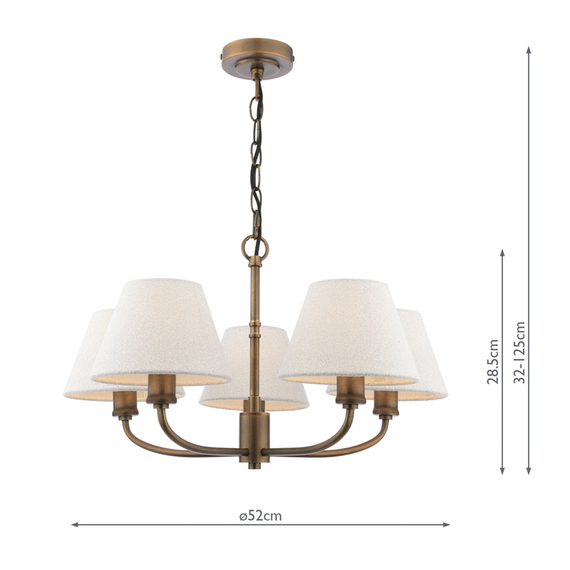 Laura Ashley Denston 5 Light Pendant Antique Bronze With Shade • LA3756585-Q