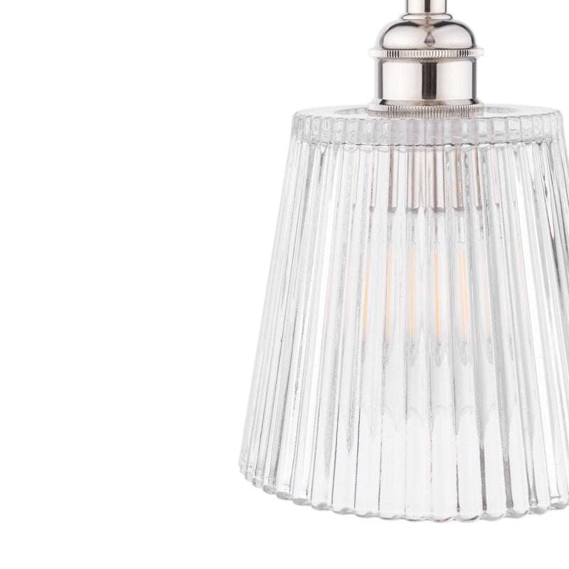 Laura Ashley Callaghan Pendant Polished Nickel and Ribbed Glass • LA3756595-Q
