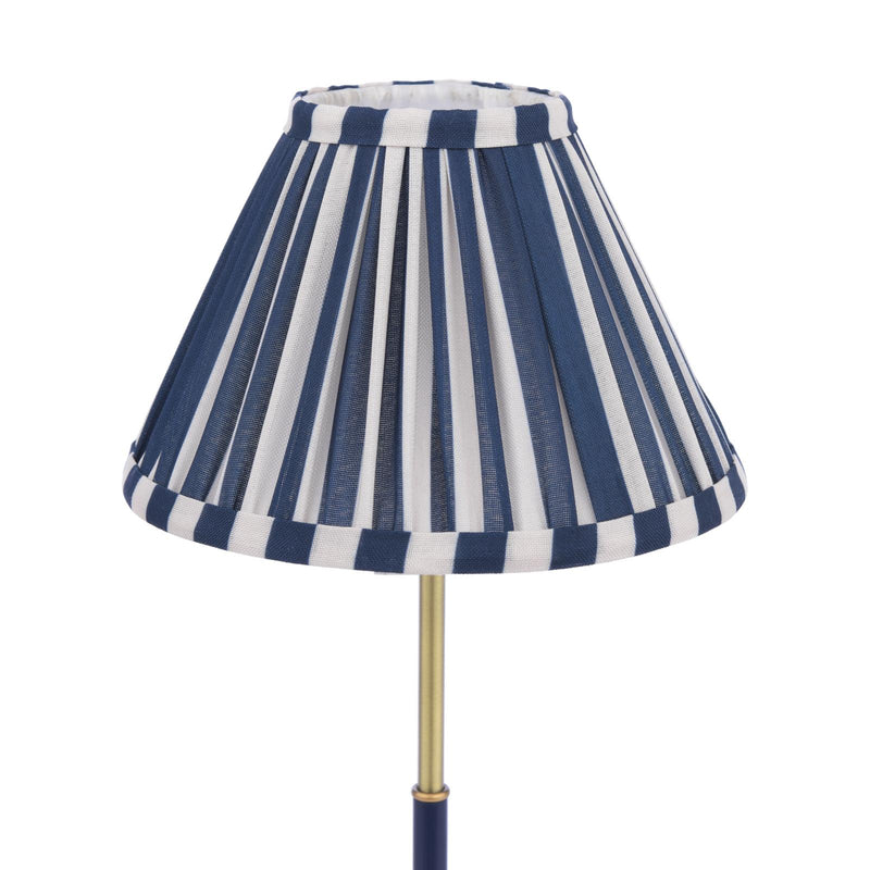 Laura Ashley Denwick Table Lamp Matt Antique Brass and Satin Blue With Shade • LA3756598-Q