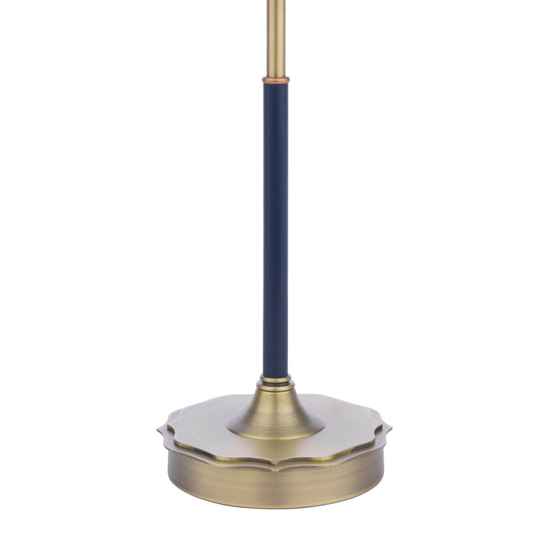 Laura Ashley Denwick Table Lamp Matt Antique Brass and Satin Blue With Shade • LA3756598-Q
