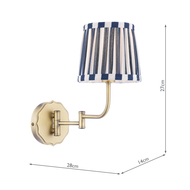 Laura Ashley Denwick Wall Light Matt Antique Brass With Shade • LA3756599-Q