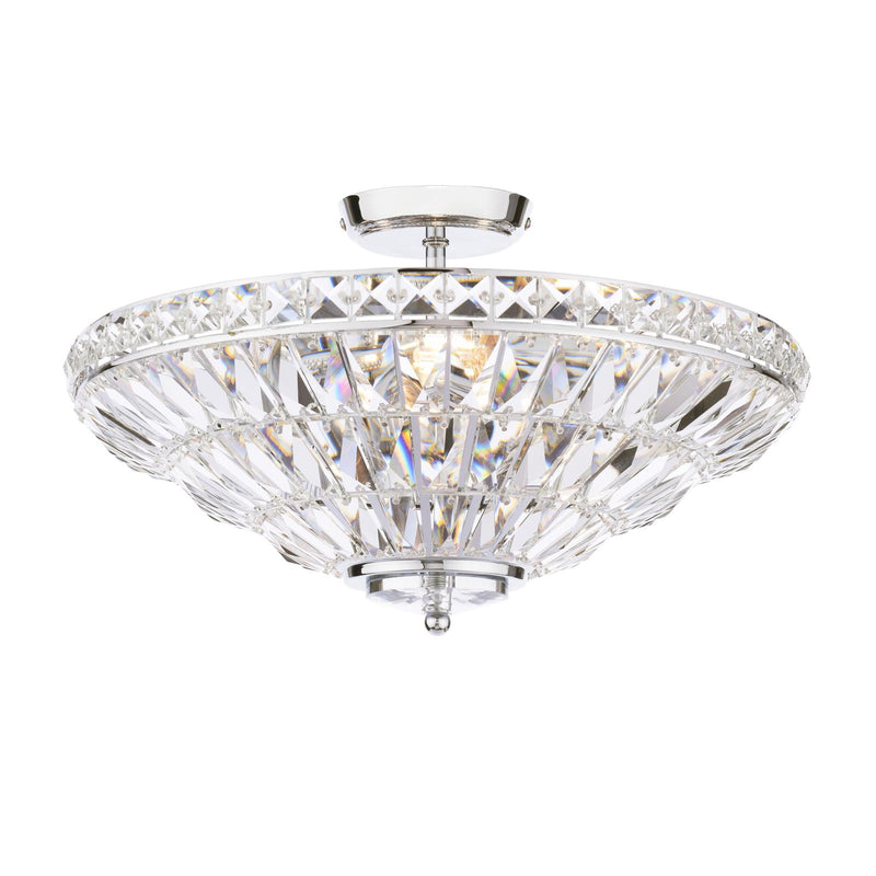 Laura Ashley Vienna 3 Light Semi-Flush Crystal and Polished Chrome • LA3756604-Q