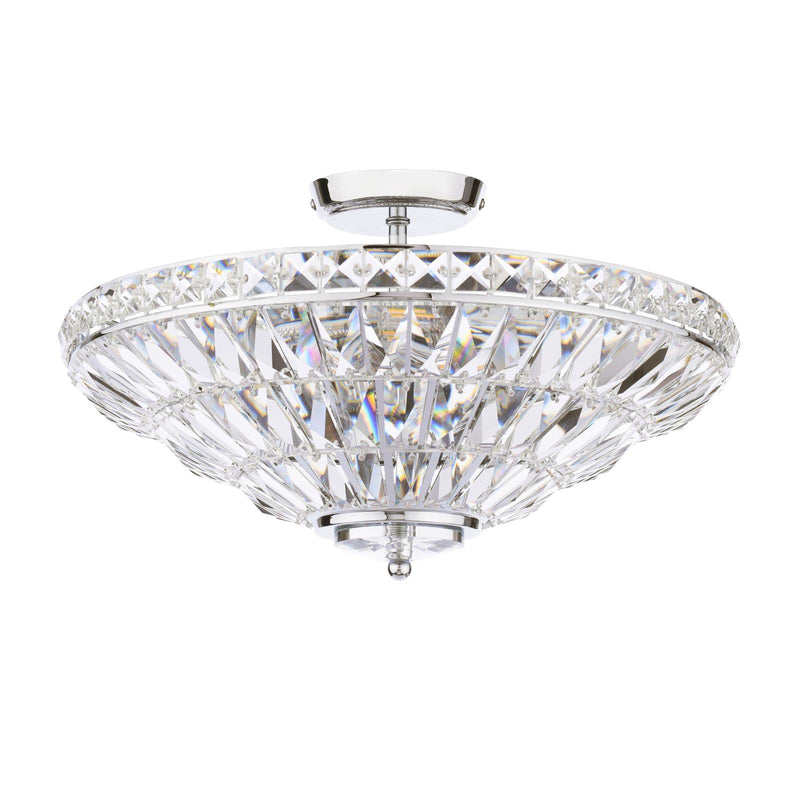 Laura Ashley Vienna 3 Light Semi-Flush Crystal and Polished Chrome • LA3756604-Q